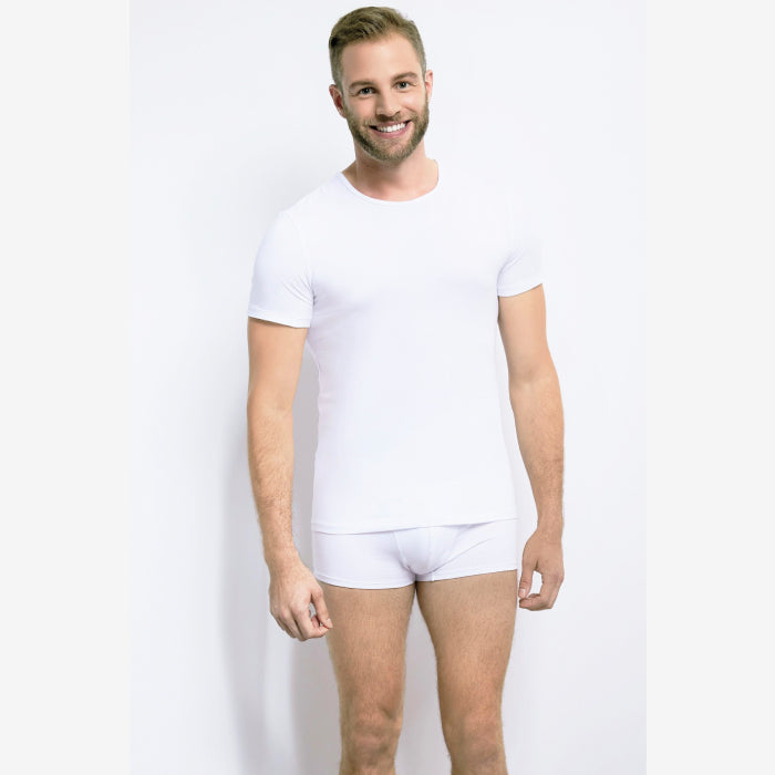 Herren Unterziehshirt mit Rundhalsausschnitt, 3er Pack