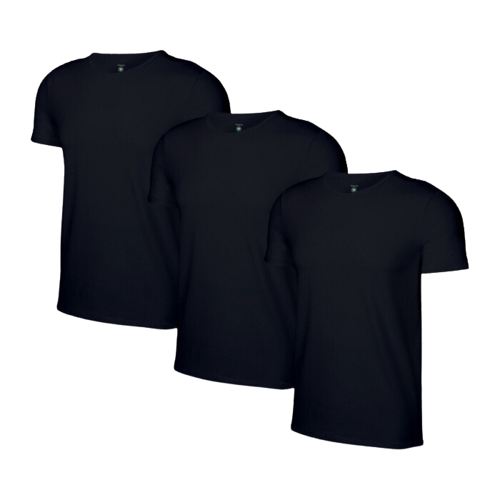 Herren Unterziehshirt mit Rundhalsausschnitt, 3er Pack