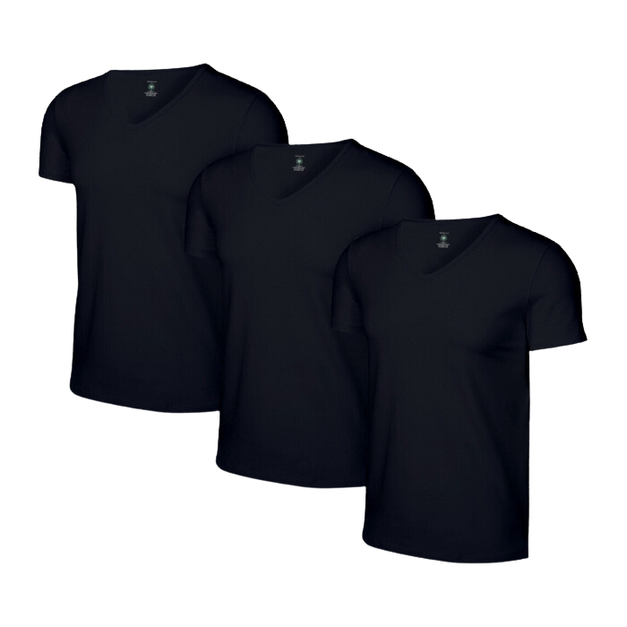 Herren Unterziehshirt mit V-Neck, 3er Pack
